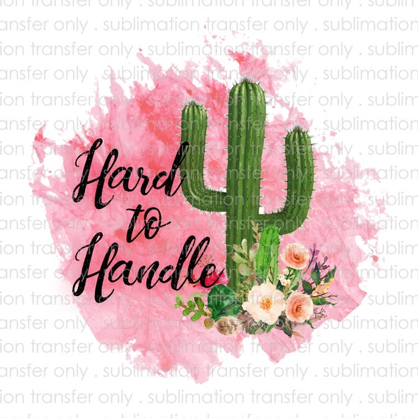 Sublimation Transfer-Hard to Handle-Watercolor Cactus Flower Design-For Shirts,Coffee Mugs-Ready to Press-DIY