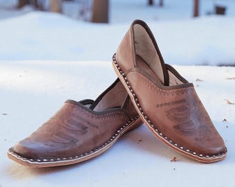 Men's Royal Etch Mojari - Espresso, Handmade Leather Men's Shoes: Traditional Indian Ethnic Jutti
