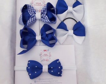2 Packs Of Royal Blue hair bow Clips//hair Accesories//School Uniform