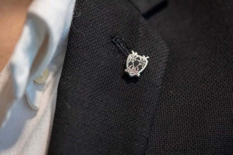 Urbane Stag Lapel Pin Black