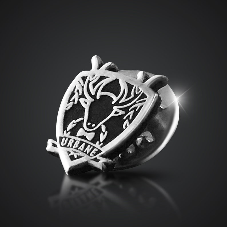 Urbane Stag Lapel Pin Black