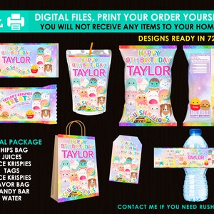 Birthday Party Squish designs inspired