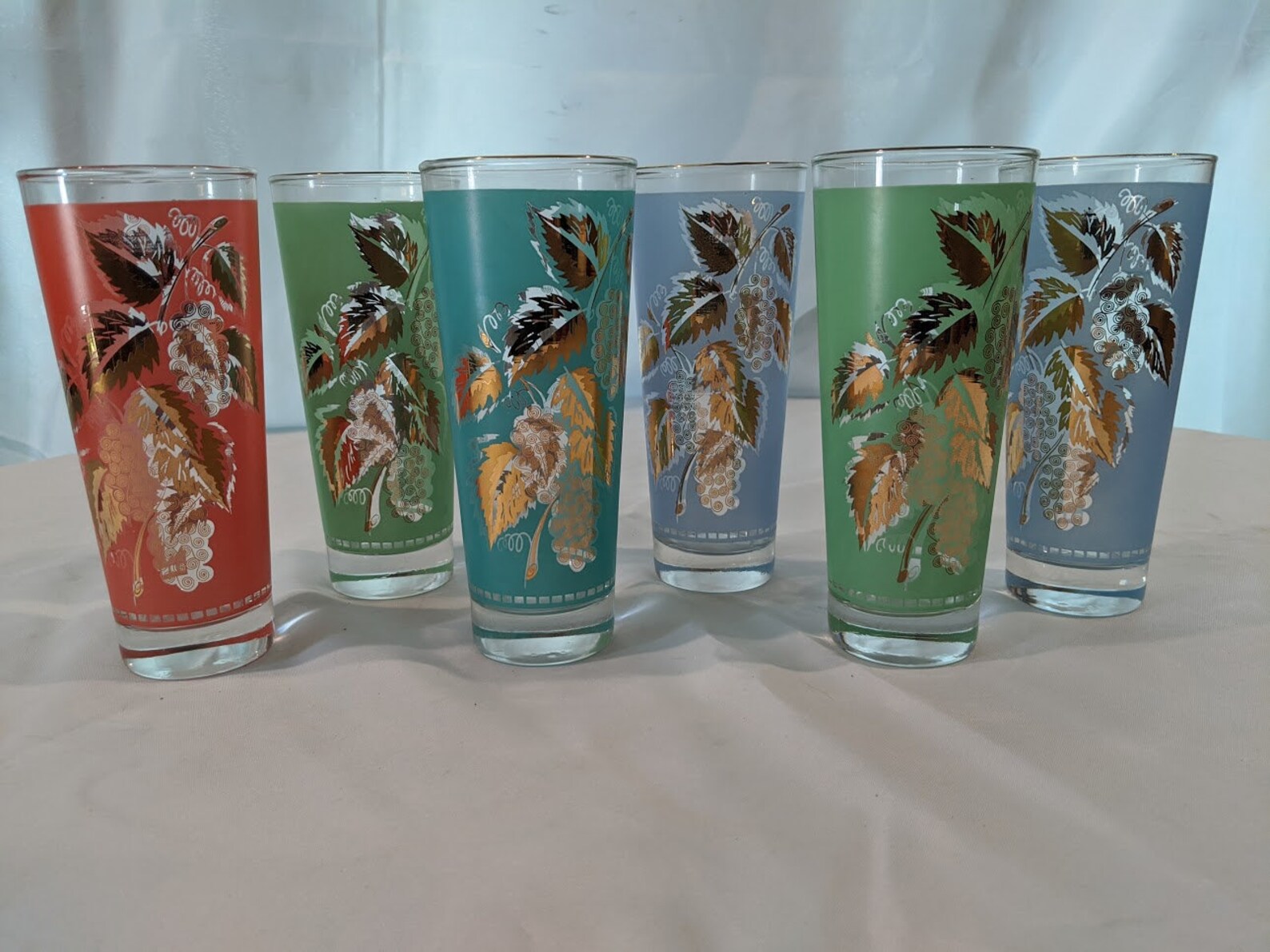 Vintage Retro Bartlett Collins Cocktail Glassware Etsy