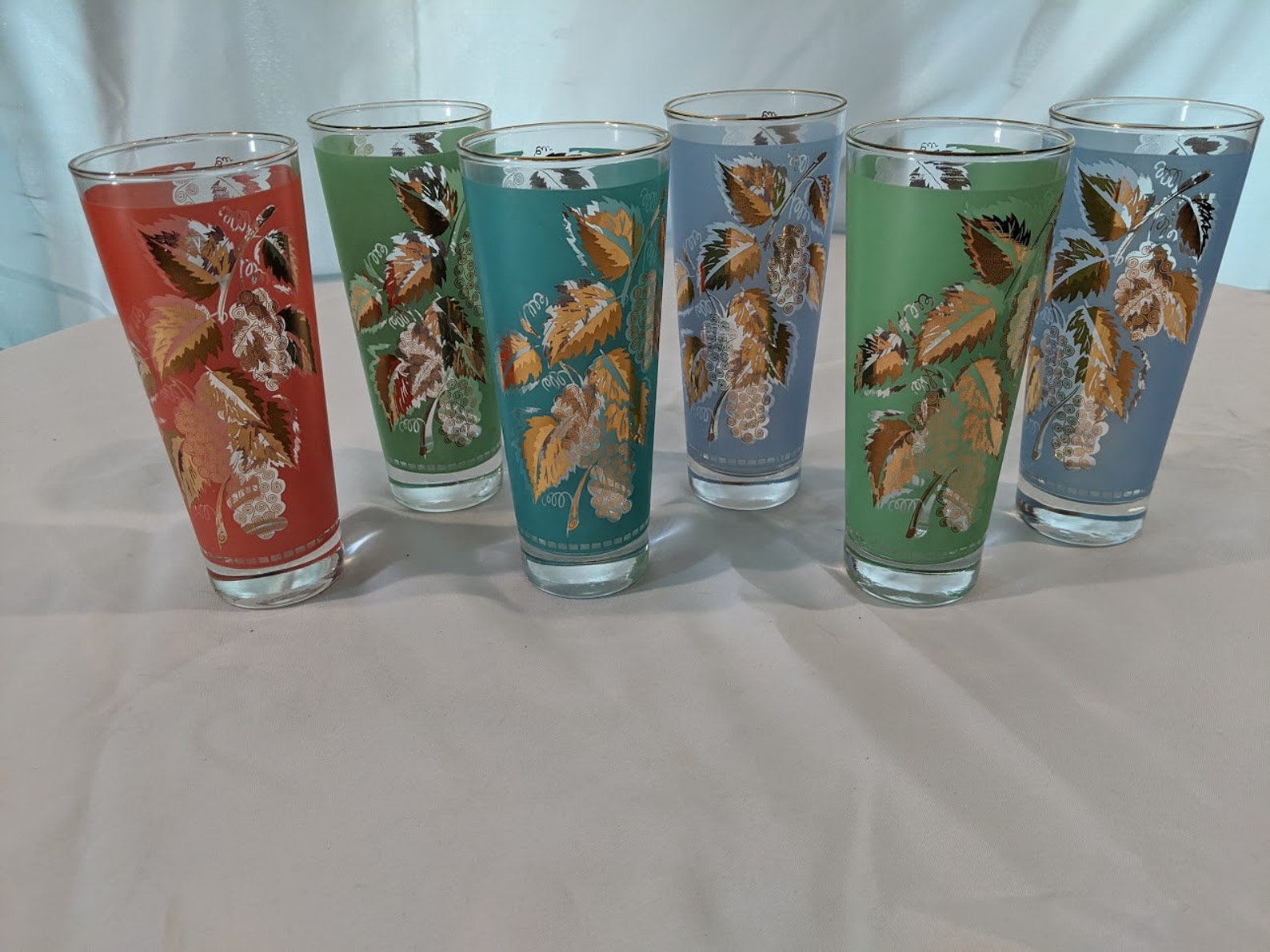 Vintage Retro Bartlett Collins Cocktail Glassware Etsy