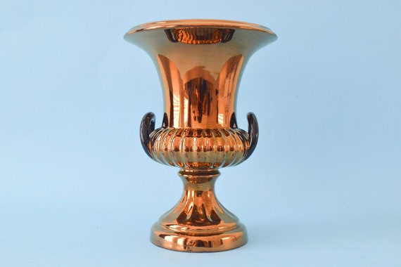 Vintage Beswick Pottery Copper Bronze Metallic Lustre Urn Vase Etsy