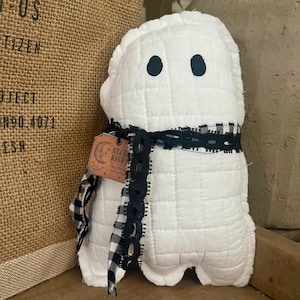 QUILTSPÖKE, Skålfyllnadsspöke, Flerstegsbrickdekor, Halloween-etikett, Stjärnklara nätter, 7,5 x 5