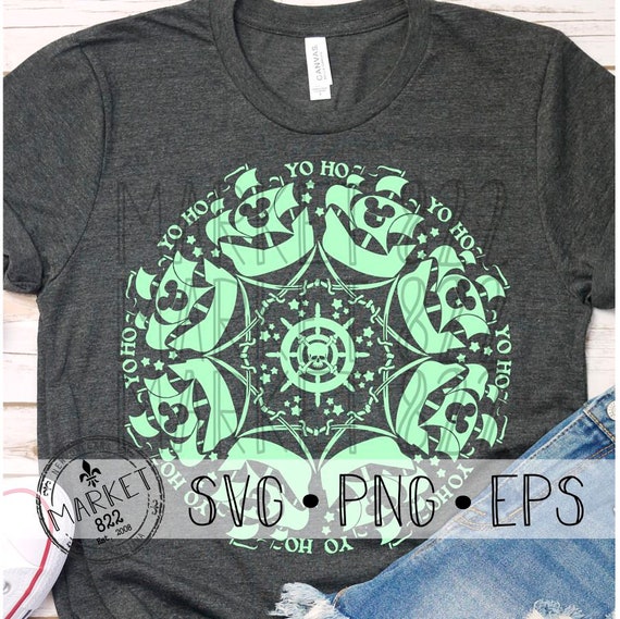 Pirates Of The Caribbean Mandala Cut Files Print File Svg Png Eps Disney Shirt - 