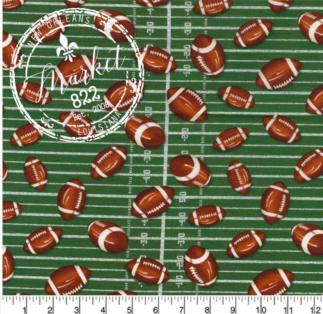 FOOTBALL Cotton Fabric Football Field Fabric by 1/4 Yard or Etsy