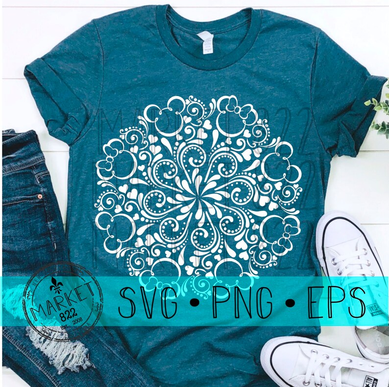 Cut Files SVG EPS Mickey and Minnie Mandala PNG Print File Disney Shirt