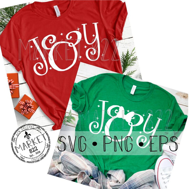 Download JOY Minnie and Mickey svg Christmas svg Cut Files Print | Etsy