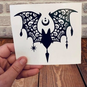 Bat Car Decal | Sticker | Witch | Pagan | Occult | Spooky | Unusual Decal | Unusual Sticker | Halloween | Laptop Sticker | Weatherproof |