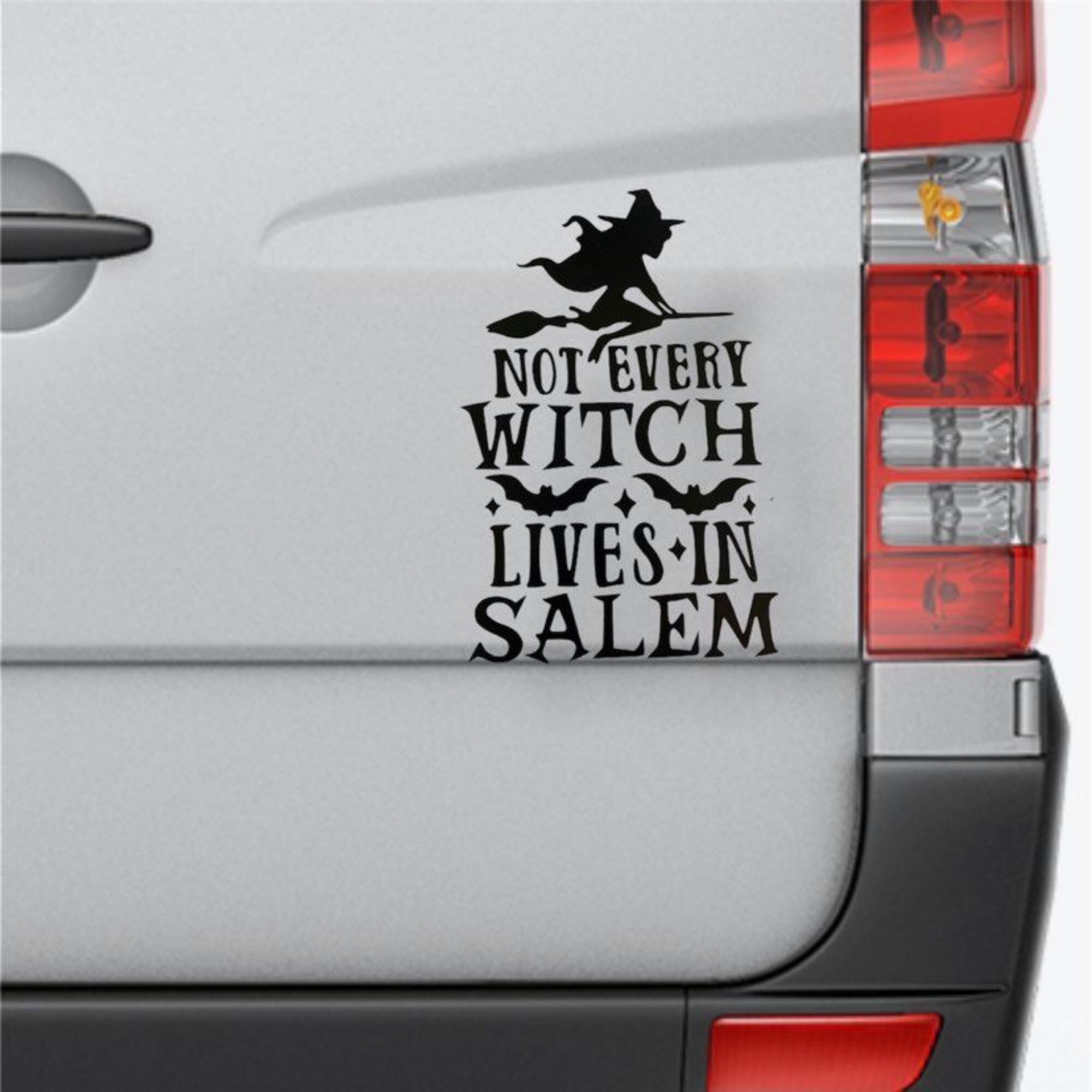 Witch Car Decal Sticker Bats Broomstick Pagan Occult Etsy Norway