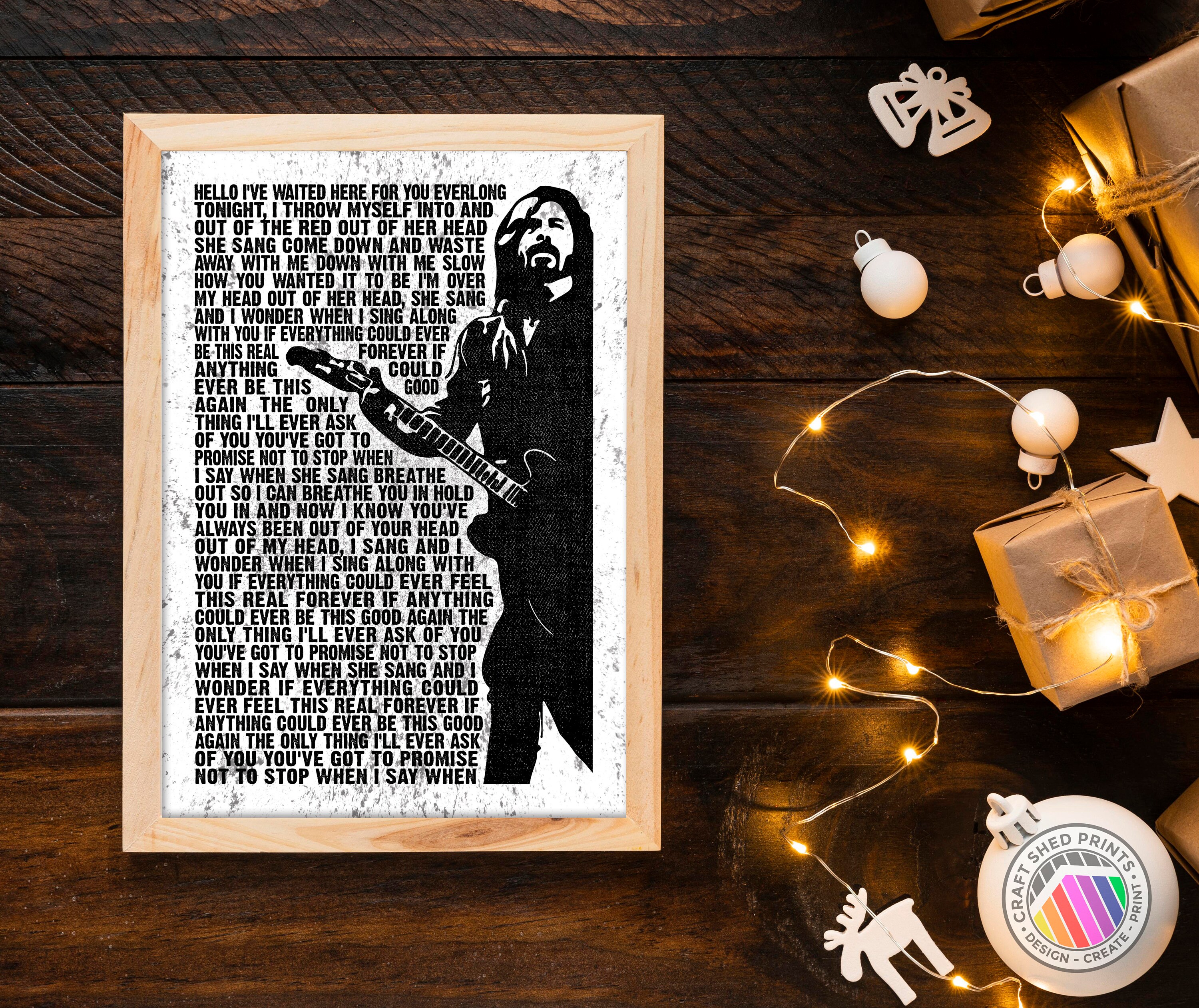 Foo Fighters Everlong White Script Song Lyric Music Wall Art Print - Song  Lyric Designs