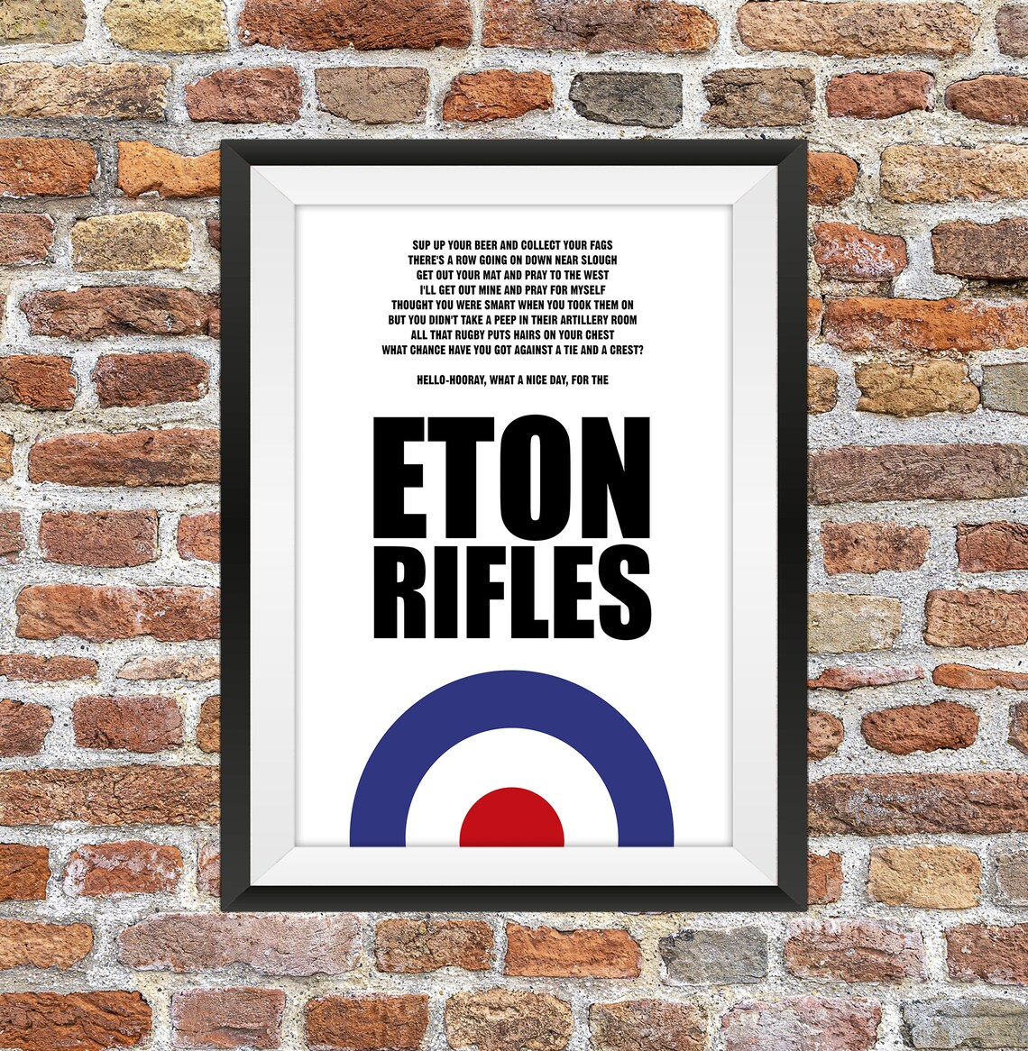 The Jam Eton Rifles Mod Song Lyrics Wall Art Prints Music Etsy