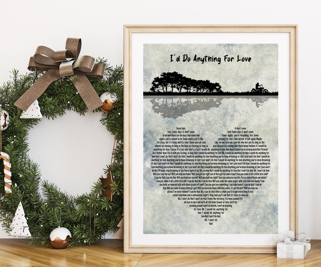 Meatloaf Print of I'd Do Anything for Love Song Lyrics Etsy