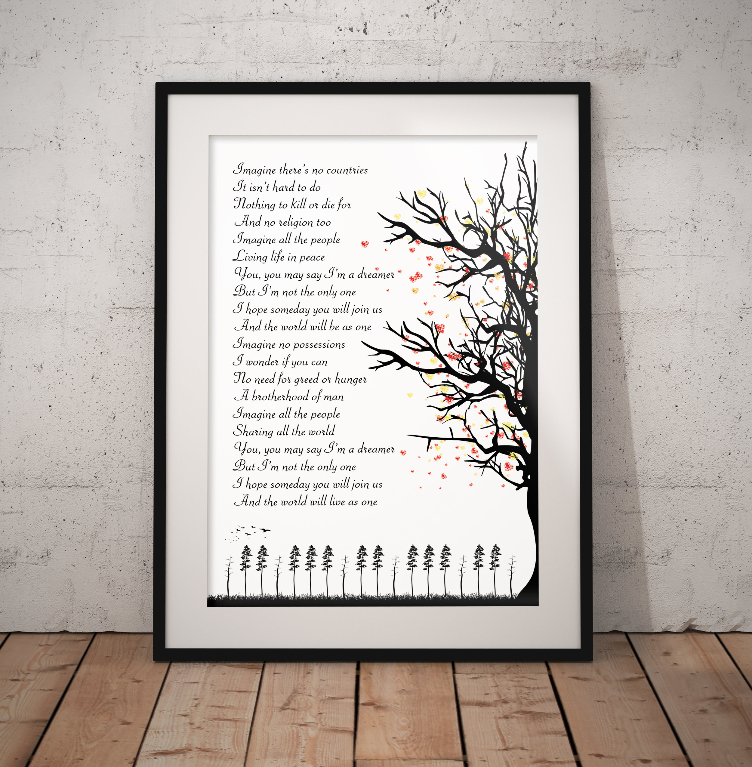 Imagine Lyrics Art