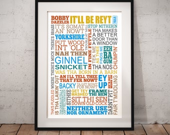 Yorkshire Print Funny Quotes and Sayings Poster | Yorkshire Gifts Wall Art | Funny Yorkshire Quotes Wall Art Prints.