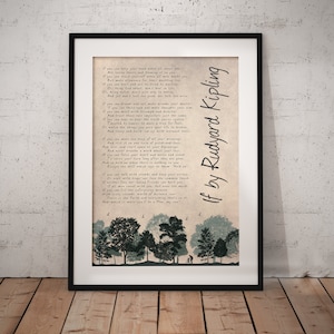 If Rudyard Kipling Poem Print Fathers Day Gift Custom Poem Print.