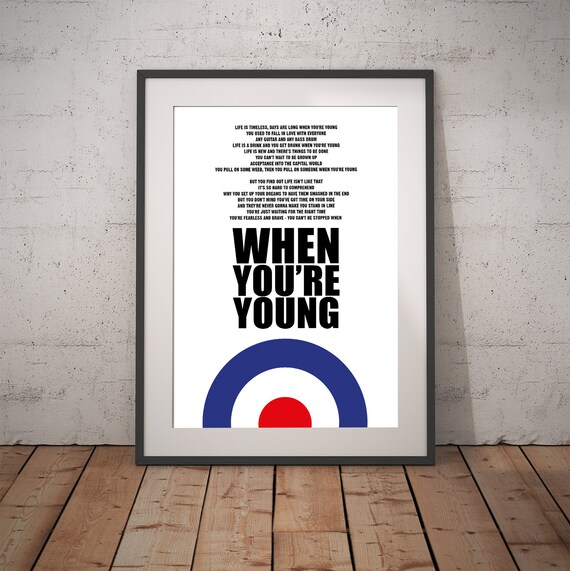 PAUL WELLER THE JAM MODS PRINT GIFT PHOTO PICTURE SONG LYRICS A4 CHRISTMAS 