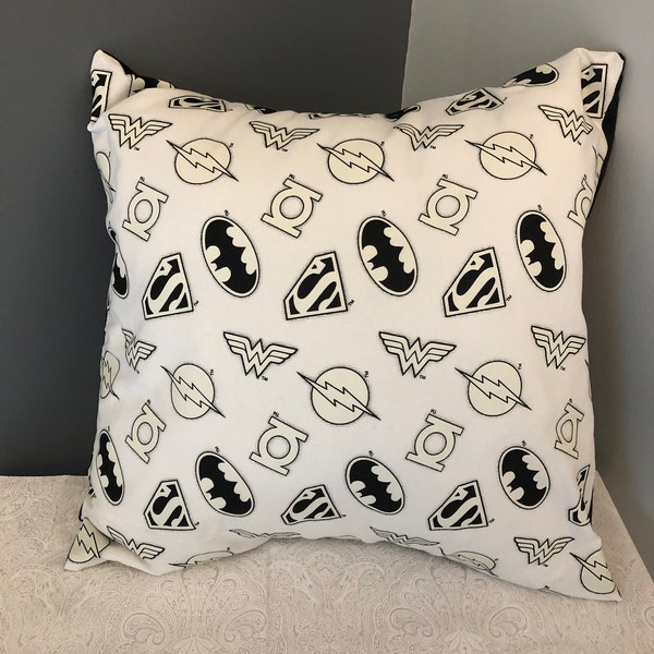 DC Superhero logos pillow sham (glows in the dark)