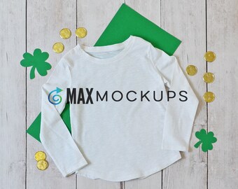 Girls Shirt Mockup Valentine Teddy Red Ribbons White 3 4 Etsy