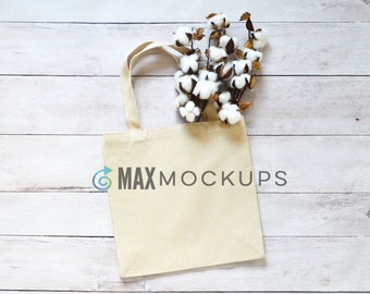 Canvas Tote Bag MOCKUP, styled stock photography, blank tote flatlay, rustic shopping bag product display, instant digital download