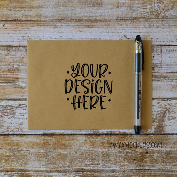 Kraft Envelope Mockup For Address Stampers Or Calligraphy Etsy