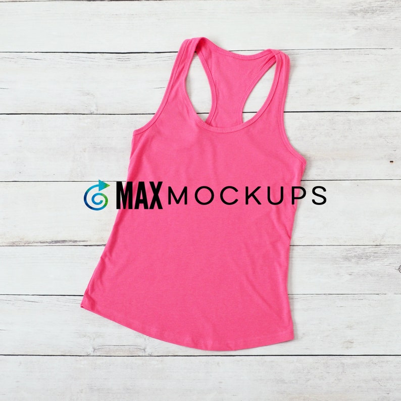 Download Pink tank top MOCKUP Racerback womens flatlay blank tshirt ...