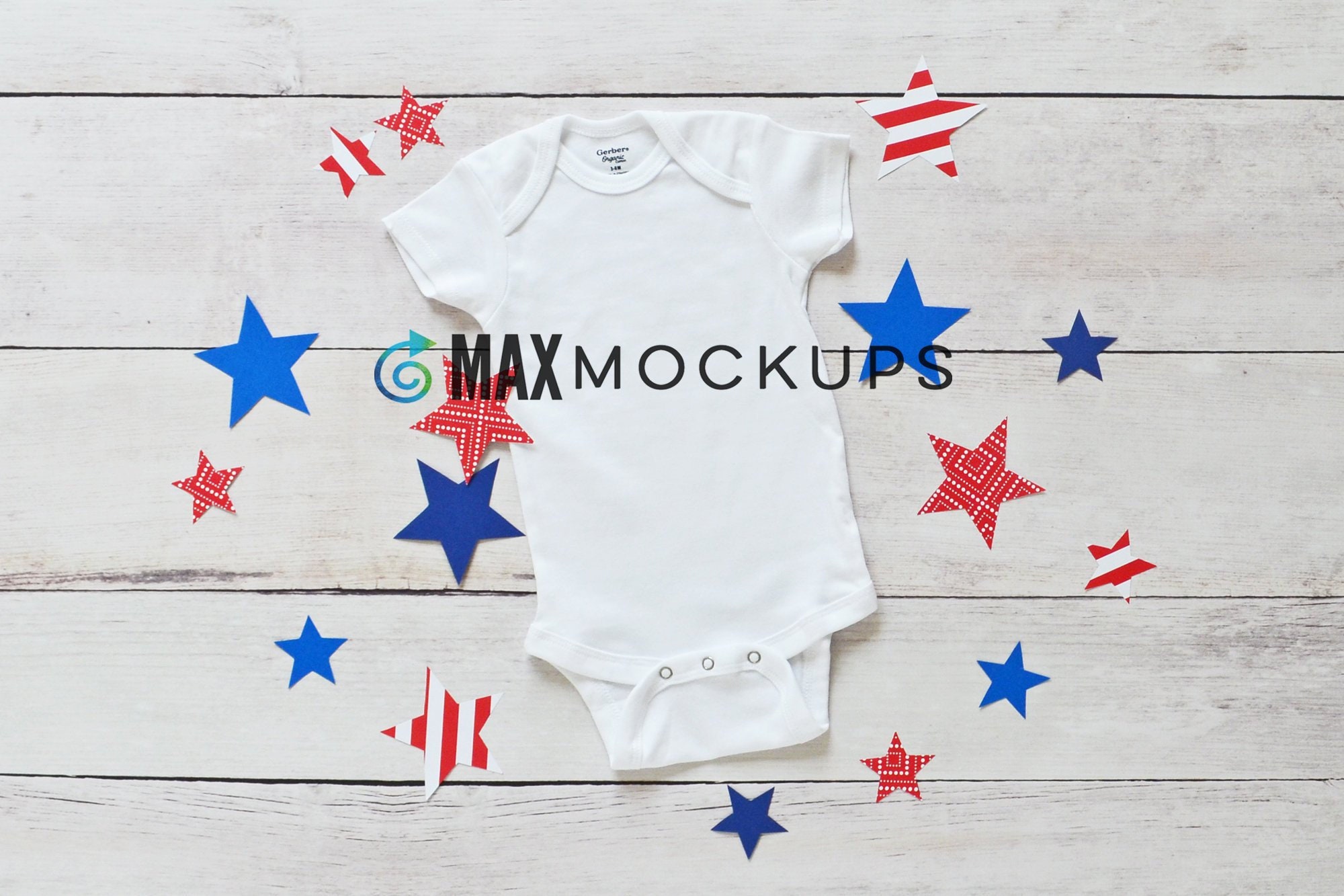 Download Baby bodysuit MOCKUP July 4th short sleeve flatlay infant | Etsy