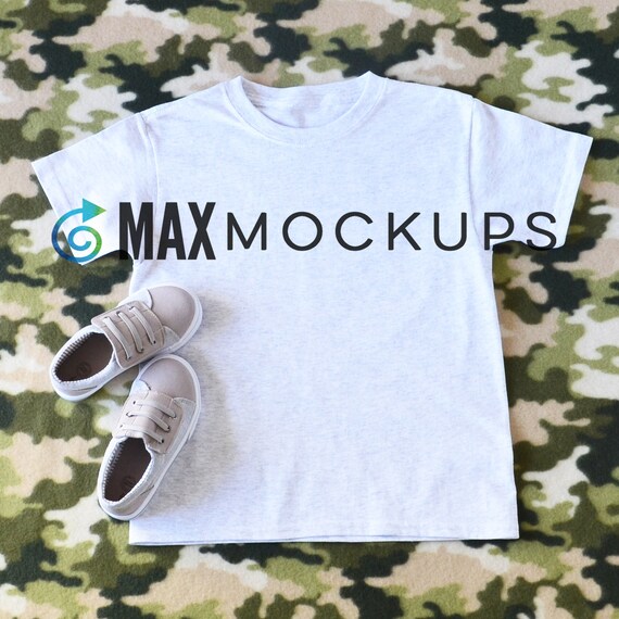 Grey Kids Shirt Mockup Flatlay Blank T Shirt Product Etsy
