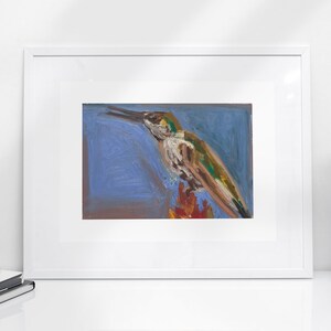 Bird Oil Pastel, Original Artwork Giclee Print, Archival Paper, Bird Painting, Bird Drawing, Wall Decor