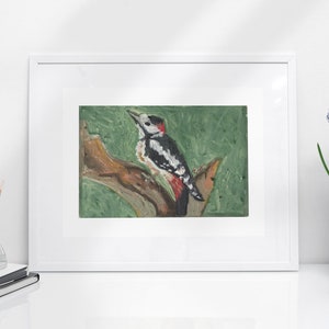 Bird Oil Pastel, Original Artwork Giclee Print, Archival Paper, Bird Painting, Bird Drawing, Wall Decor