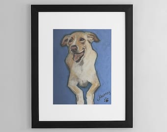 Custom Pet Oil Pastel, Dog Portrait, Original Artwork, commission, memorial art, gift for her/him, unique dog cat painting, fur baby, desk