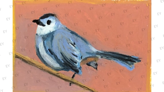 パステル画 鳥 コマドリ 動物画 鳥の絵 オリジナルパステル油彩画 砂絵