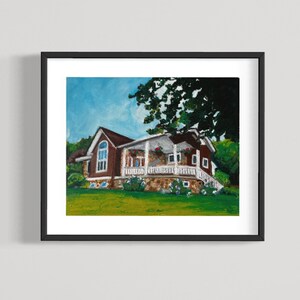 Retrato personalizado en pastel al óleo casero, obra de arte original, dibujo casero, arte pastel al óleo, nuevo hogar, inauguración de la casa, pintura de casa personalizada, pastel al óleo