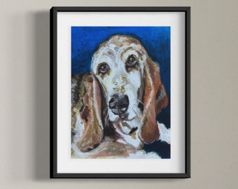 Custom Pet Oil Pastel, Dog Portrait, Original Artwork, commission, memorial art, gift for her/him, unique dog cat painting, fur baby, desk