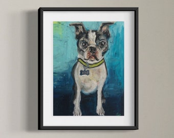Custom Pet Oil Pastel, Dog Portrait, Original Artwork, commission, memorial art, gift for her/him, unique dog cat painting, fur baby, desk
