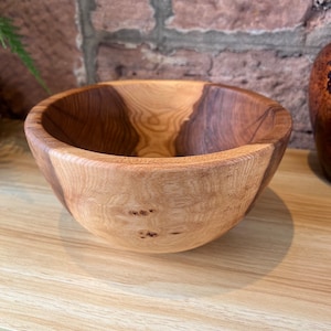 Handmade wooden elm bowl, fruit bowl