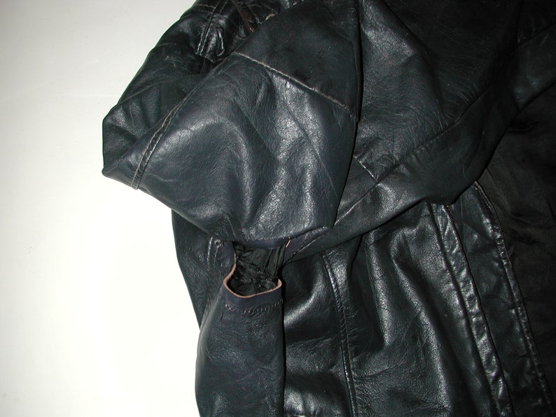 Vintage Cafe Racer Men's Black Leather Motorcycle Biker Jacket Size:46 ...
