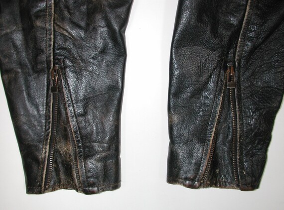 Vintage Men’s Black Leather Motorcycle Biker Jack… - image 8