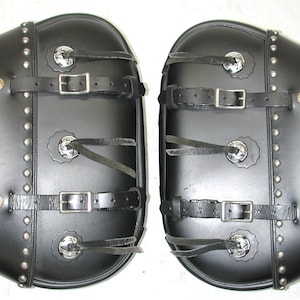 HARLEY DAVIDSON Softail Sportster DYNA Leather Quick Release Saddlebags