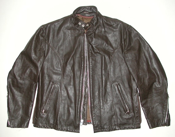 Vintage Brown Cafe Racer Men's Leather Motorcycle