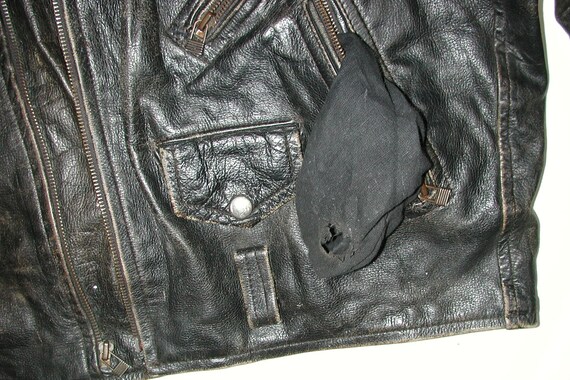 Vintage Men’s Black Leather Motorcycle Biker Jack… - image 2