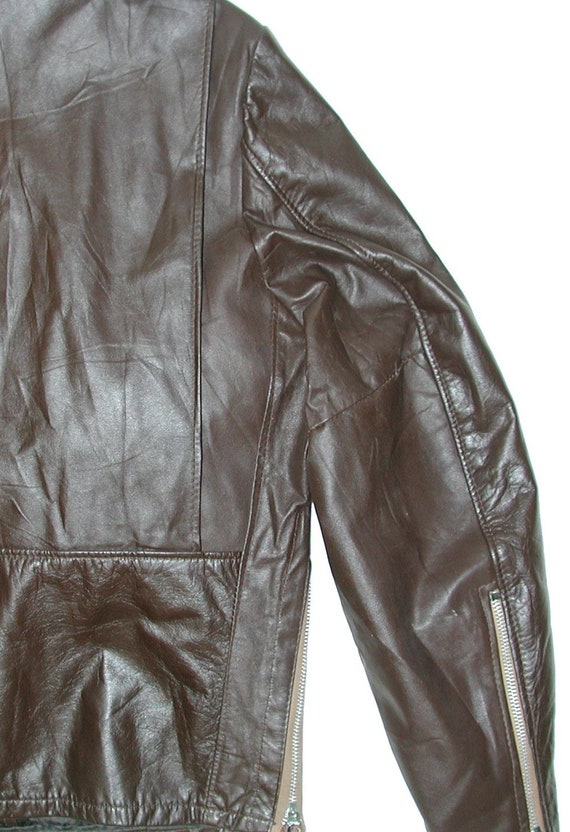 Vintage Men's Cafe Racer Brown Leather Motorcycle… - image 4