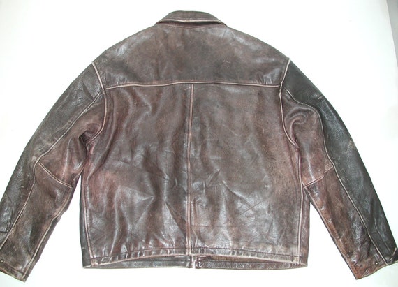 Men's Distressed Brown Leather Cafe Racer  Motorc… - image 3