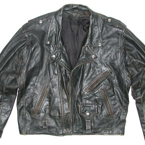 Vintage Men’s Black Leather Motorcycle Biker Jacket