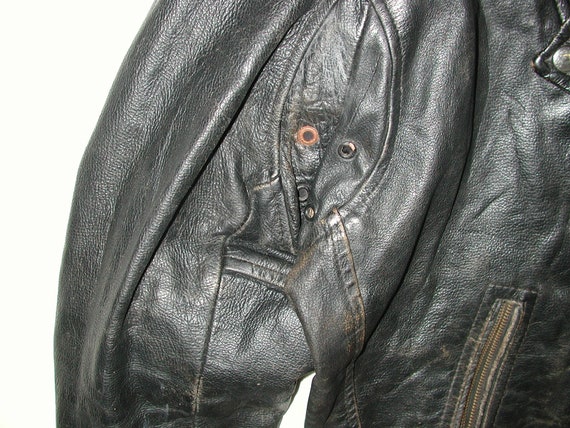 Vintage Men’s Black Leather Motorcycle Biker Jack… - image 3