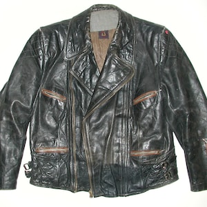 Vintage Black Two-tone Leather Cafe Racer Mens Motorcycle Biker Jacket