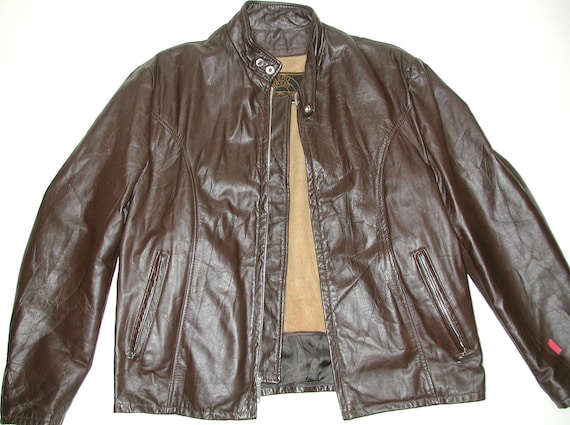 Vintage Men's Cafe Racer Brown Leather Motorcycle… - image 1