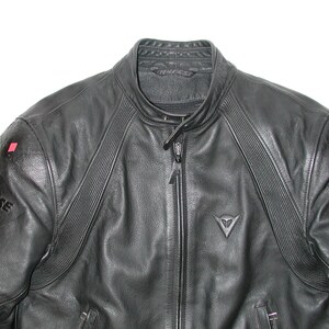 Vintage DAINESE Men's Black leather Armor Motorcycle cafe Racer biker Jacket Size:42US image 3